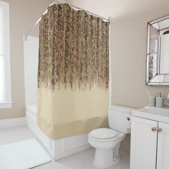 Rideaux De Douche Safari Exotique moderne Abstrait Glam Impression (En situation)