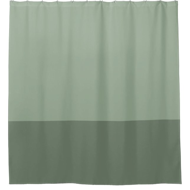 Rideaux De Douche Sage Green bloc de couleur deux tons (Devant)