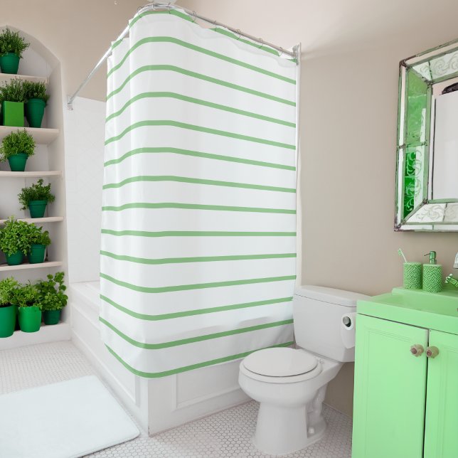 Rideaux De Douche Sage lignes fines bandes Motif (Créateur téléchargé)