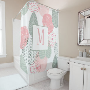 Rideaux De Douche Sage vert et rose Morandi Plante personnalisé