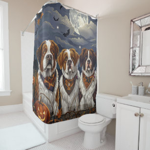 Rideaux De Douche Saint Bernard Halloween Éffrayant