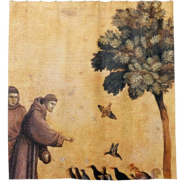 Rideaux De Douche Saint François D'Assise Prêchant Aux Oiseaux (Devant)