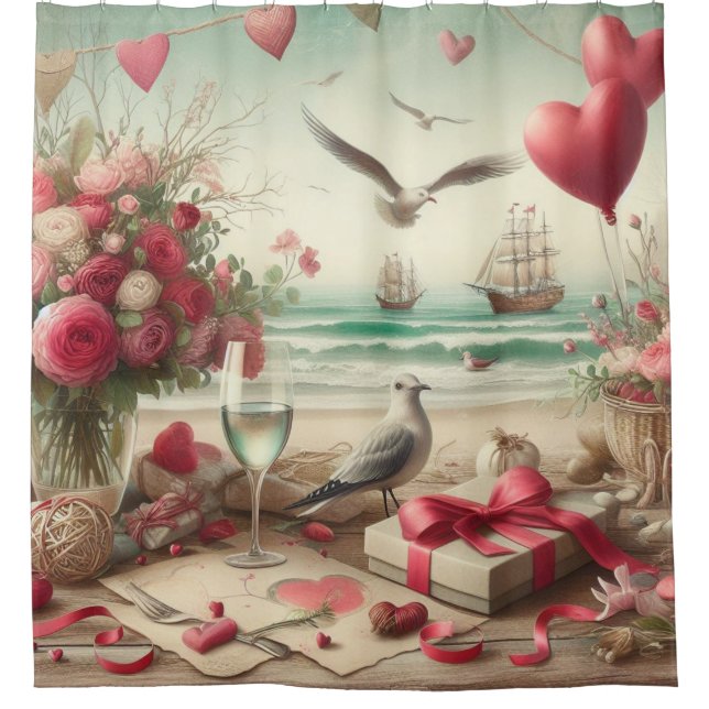 Rideaux De Douche Saint-Valentin côtière/nautique (Devant)
