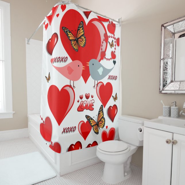 Rideaux De Douche Saint Valentin Douche rideau, Amour (En situation)
