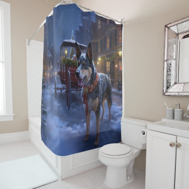 Rideaux De Douche Saison de Noël des bovins australiens (En situation)