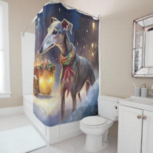 Rideaux De Douche Saison de Noël Greyhound