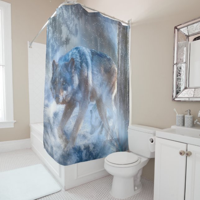 Rideaux De Douche SAISON DU Loup gris DU LOUP (En situation)