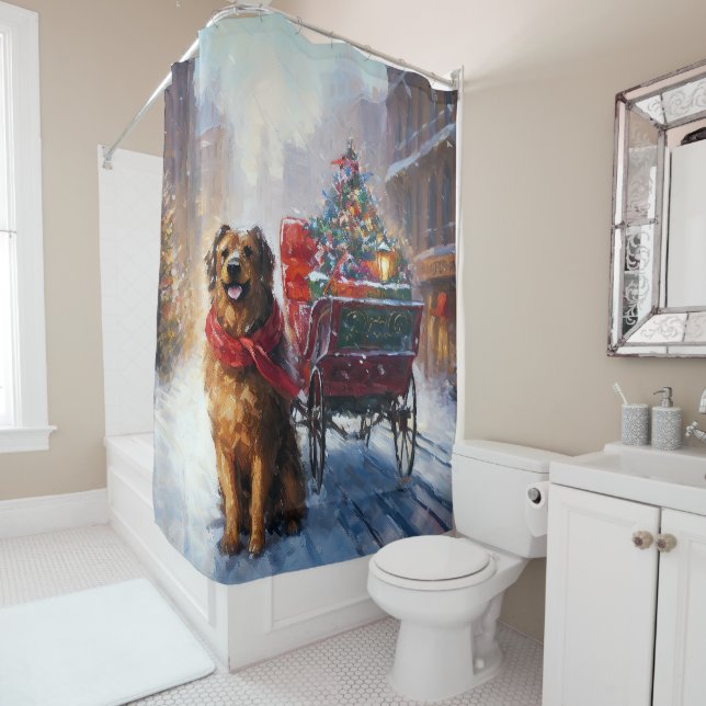Rideaux De Douche Saison festive de Noël de Setter en Irlande (En situation)