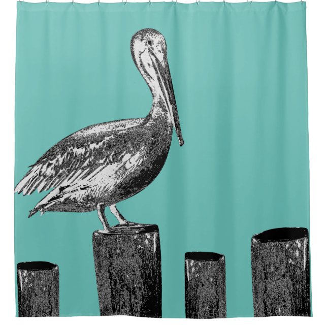 Rideaux De Douche Salé Sea Pelican Custom (Devant)