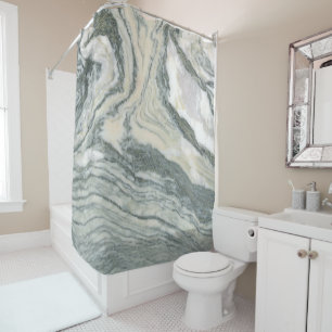 Rideaux De Douche Salle de bain en marbre gris Zebrino Décor Tendanc