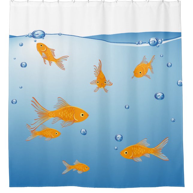 Rideaux De Douche Salle de bain pour poissons rouges et oranges (Devant)