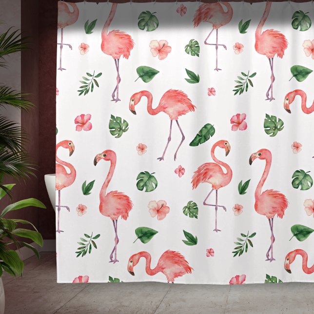 Rideaux De Douche Salle de bain Tropical Pink Flamingo (Créateur téléchargé)