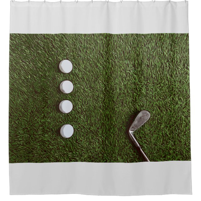Rideaux De Douche Salle de bains de golf avec balle de golf (Devant)