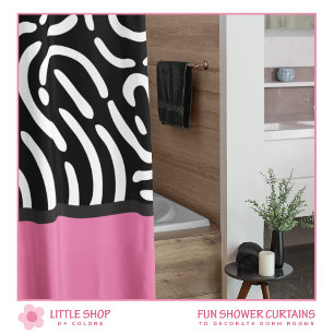 Rideaux De Douche Salle de Motif moderne rose noir Abstrait