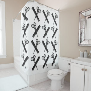 Rideaux De Douche Salon de coiffure pour peigne de ciseaux