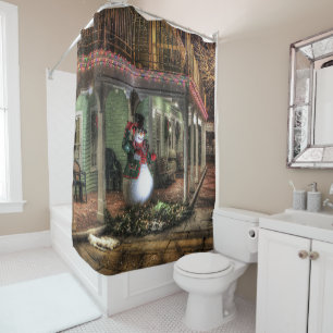 Rideaux De Douche Salutations Snowman