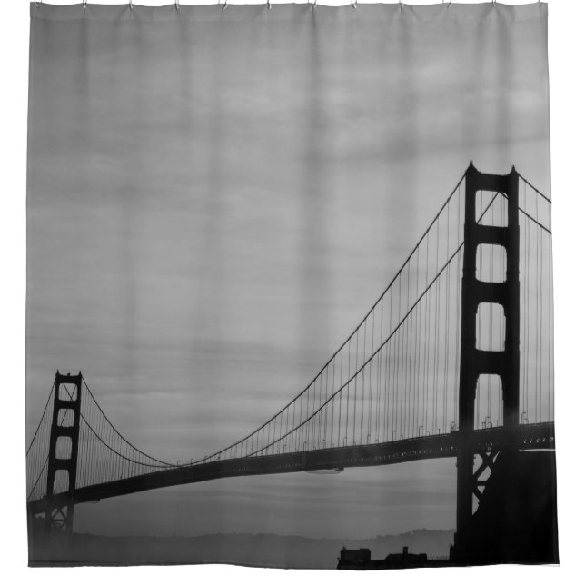 Rideaux De Douche San Francisco California Golden Gate Cool B&W (Devant)