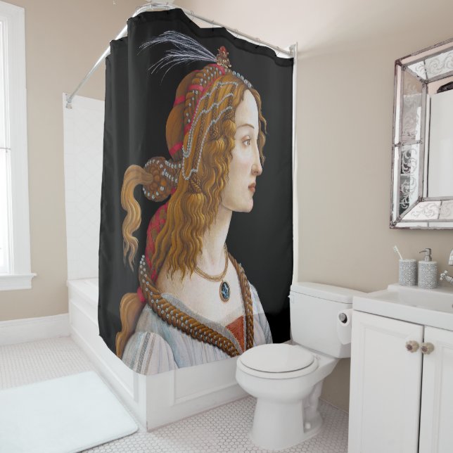 Rideaux De Douche Sandro Botticelli - Portrait de Simonetta Vespucci (En situation)