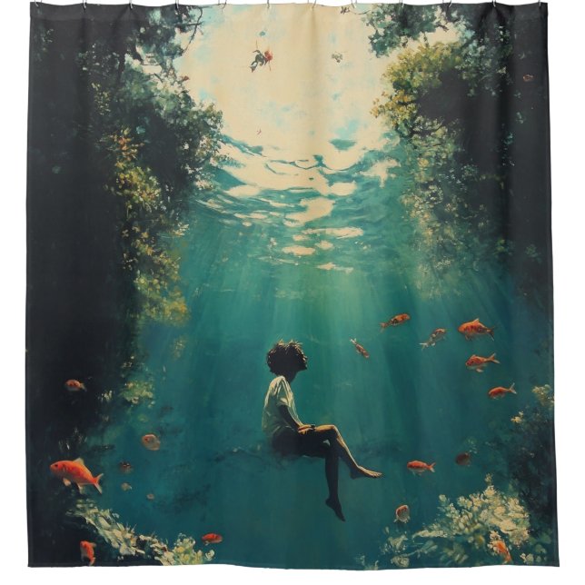 Rideaux De Douche 🌊 sans poids réverie - Dreamscape surréaliste (Devant)