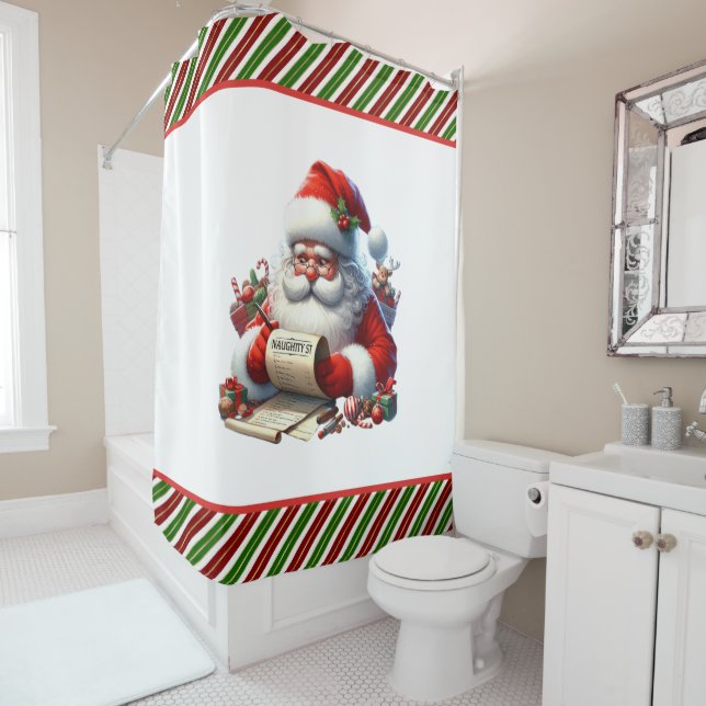 Rideaux De Douche Santa's List  (En situation)