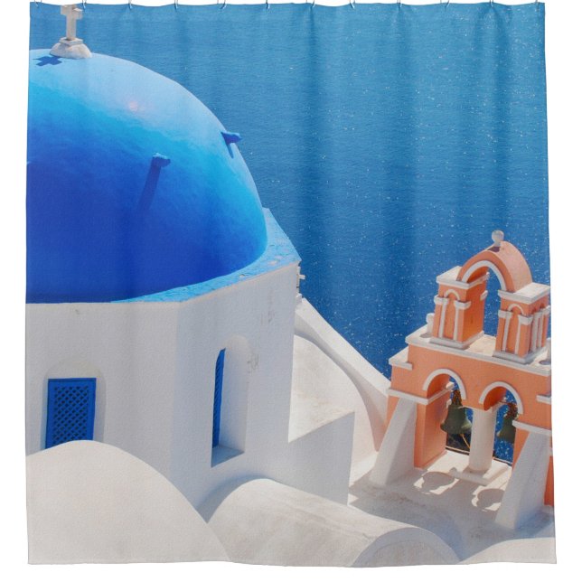 Rideaux De Douche Santorin, île grecque (Devant)