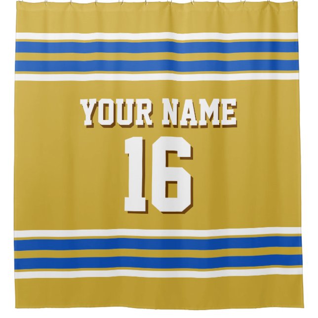 Rideaux De Douche Sapphire Blue Whats Stripes Sport Jersey (Devant)