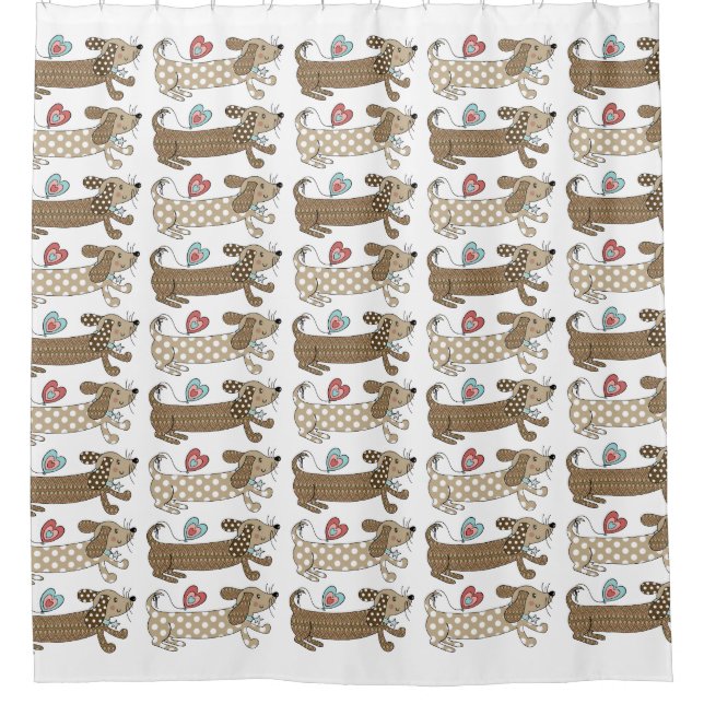 Rideaux De Douche Saucisse Chien Dachshund Motif (Devant)