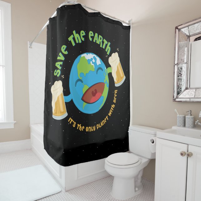Rideaux De Douche Sauvez la terre (En situation)
