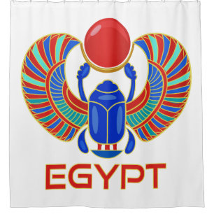 Rideaux De Douche Scarab Égyptien Avec Le Mot Egypte