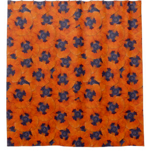 Rideaux De Douche Scarlet Orange Poppy Motif sans joint