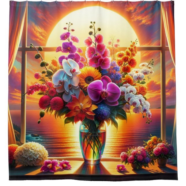 Rideaux De Douche Scène de fleurs (Devant)