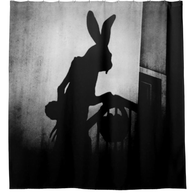 Rideaux De Douche Scène de l'ombre du lapin de Pâques (Devant)