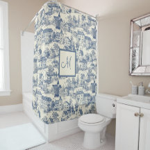 Scène du village de Toile Bleue Chic de Jouy