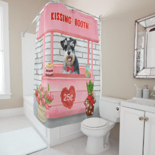 Rideaux De Douche Schnauzer Chien Valentine's Day Kissing Booth