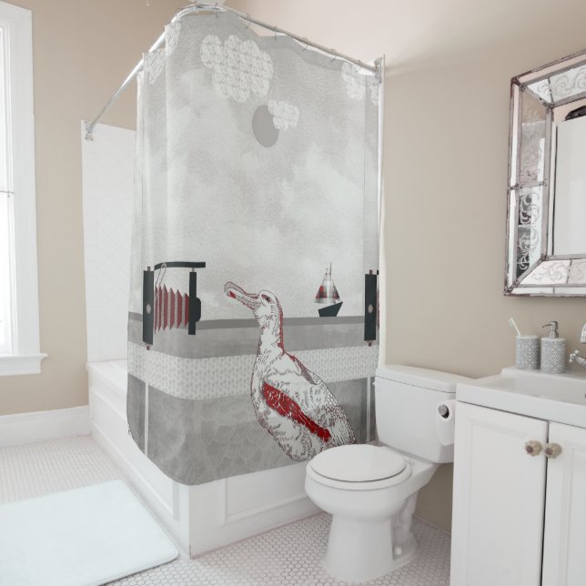 Rideaux De Douche Seaguls selfies (En situation)