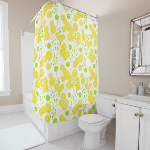 Rideaux De Douche Seamless bright lemon slices candy lollipops