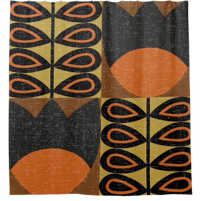 Rideaux De Douche seamless pattern in scandinavian design style. Ret (Devant)