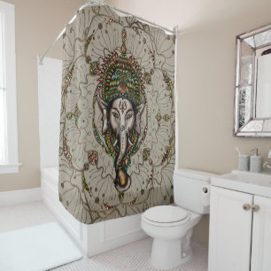 Rideaux De Douche Seigneur Ganesha - couleur sur la toile