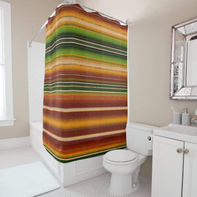 Rideaux De Douche Serape mexicain #1 (En situation)