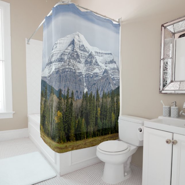 Rideaux De Douche Serene Mountain, Mont Robson du Canada (En situation)