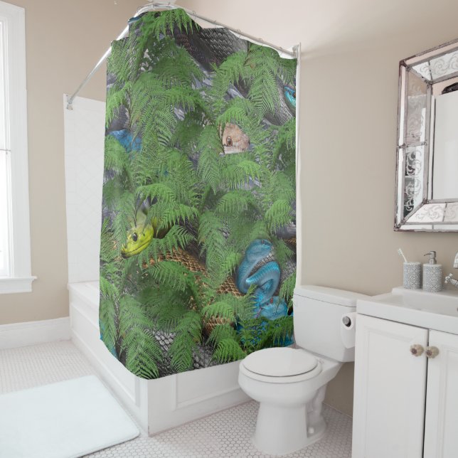 Rideaux De Douche Serpents doux et sournois (En situation)