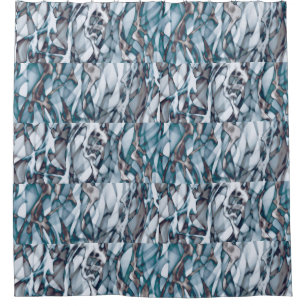 Rideaux De Douche Serviette de plage Wavy Blue Gold Abstrait Art Bea