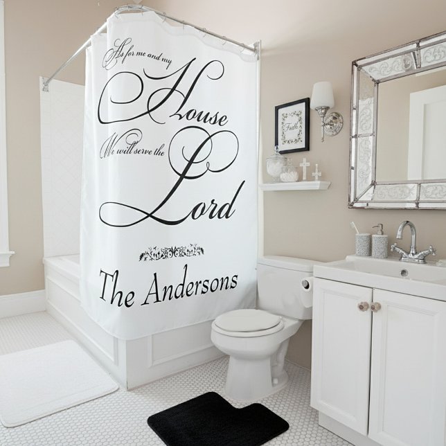 Rideaux De Douche Servir le Seigneur personnalisé (Créateur téléchargé)