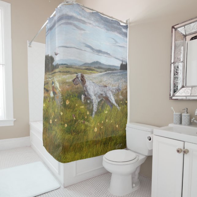 Rideaux De Douche Set anglais avec faisans, art (En situation)