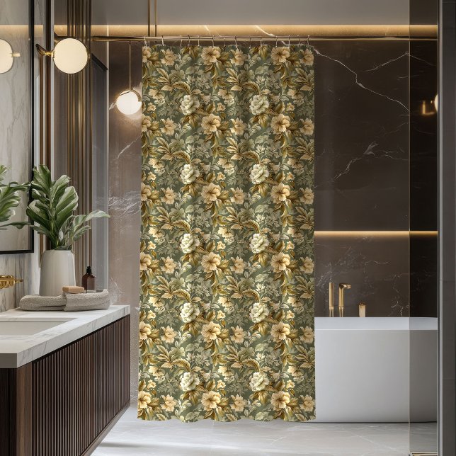 Rideaux De Douche Shabby Chic Elegant Curtain Gold Sage Green Style (Shabby Chic Elegant Curtain Gold Sage Green Style)