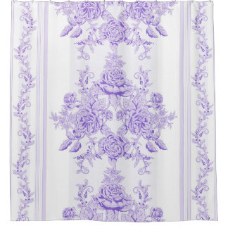 Rideaux De Douche Shabby chic,lavender,toile,pattern,floral,Victoria