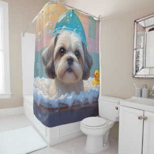 Rideaux De Douche Shih Tzu Désordonné Endormi Mignon Drôle