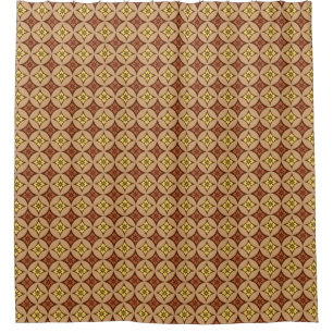 Rideaux De Douche Shippo avec le jaune de motif de fleur, Brown et