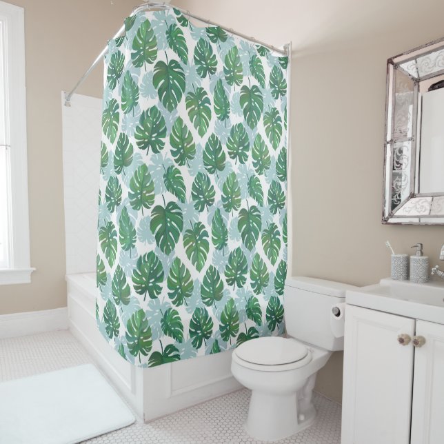 Rideaux De Douche Shower Curtain - "Palm Leaves" (En situation)