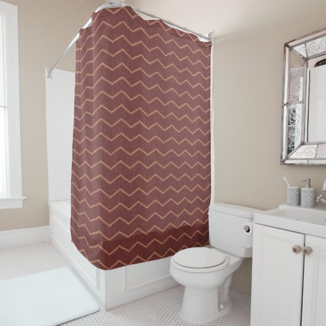 Rideaux De Douche  Sierra Dusk Chevron (En situation)